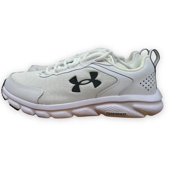 Under Armour Womens Charged Assert 9 White‎ Black Size 6 Running Shoes Women - Picture 1 of 12